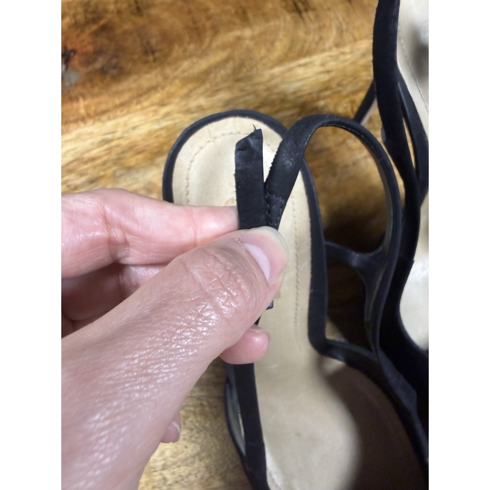 Schutz Boris Black Slingback High Heels Nubuck Leather/Suede 6.5 - Picture 9 of 9